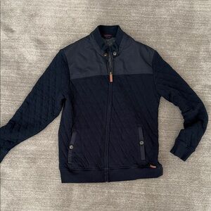 Ted Baker Navy Quilted Bomber Jacket